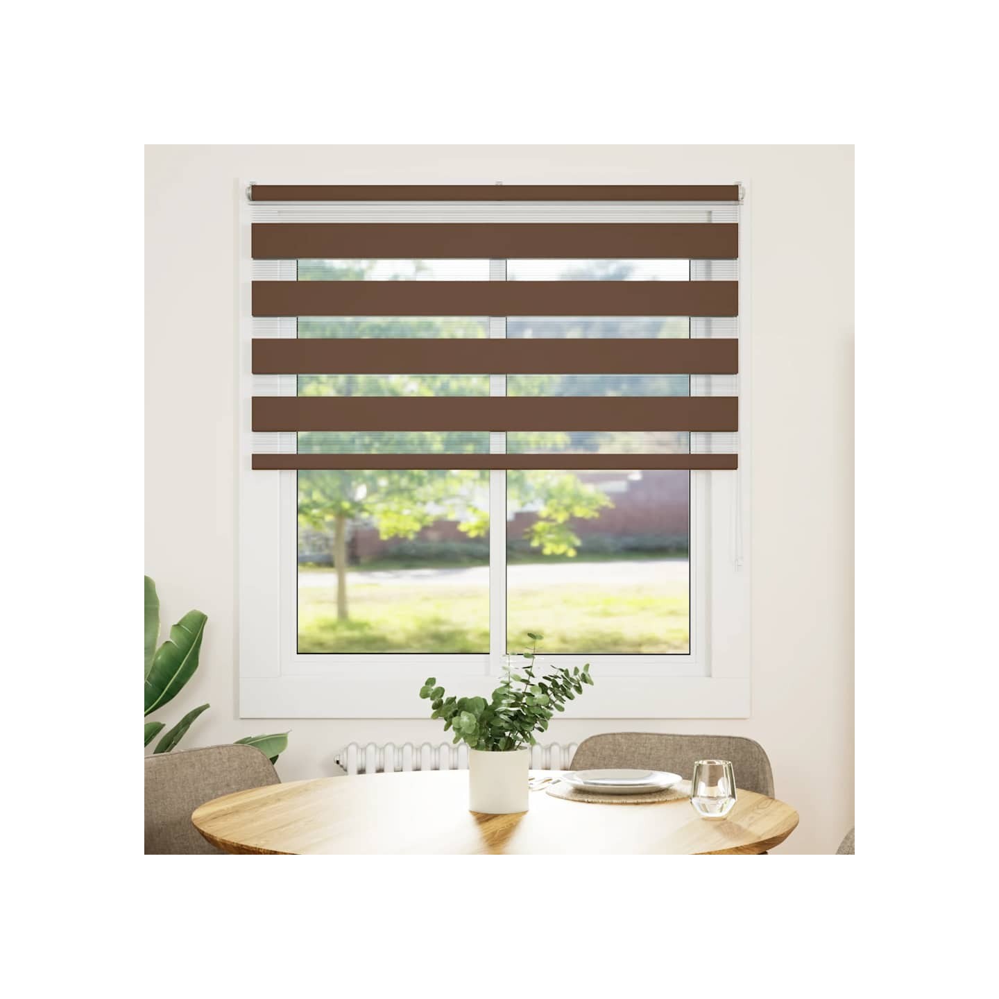 Store zèbre marron 120x150cm largeur du tissu 115,9cm polyester