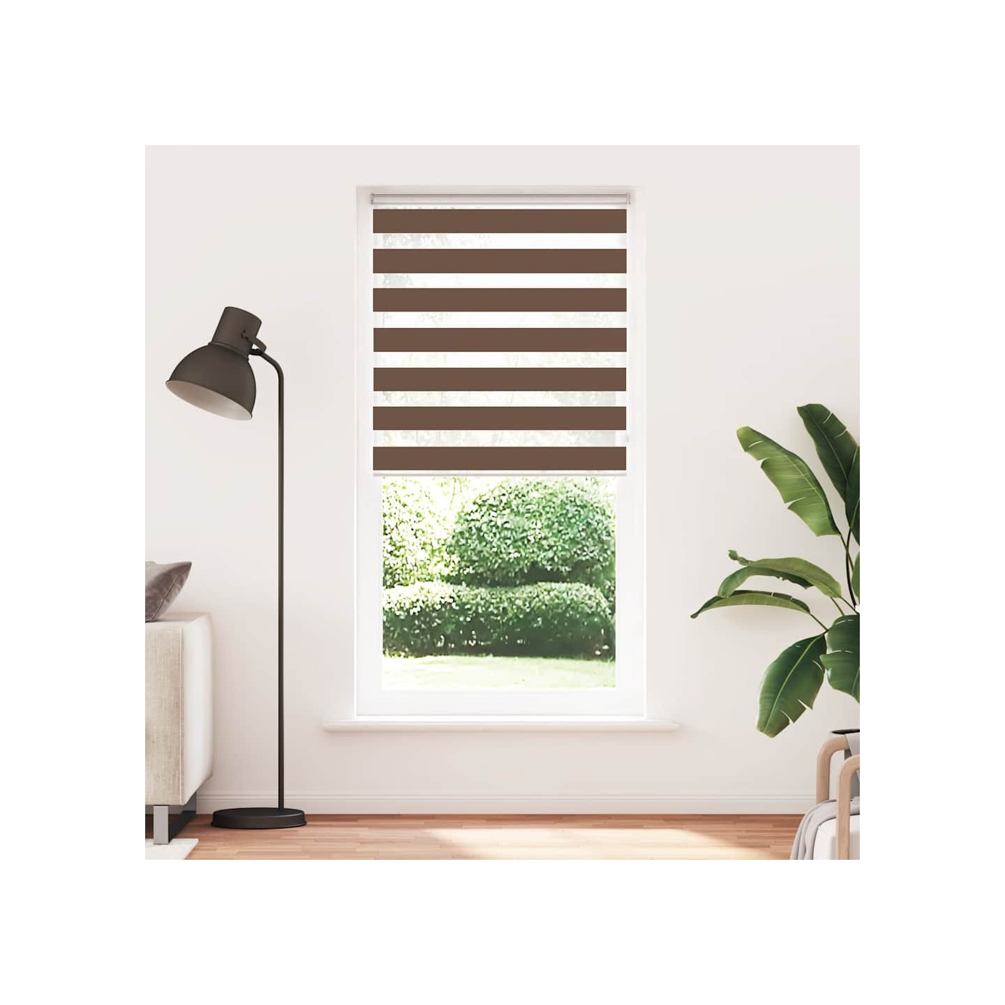 Store zèbre marron 115x200cm largeur du tissu 110,9cm polyester