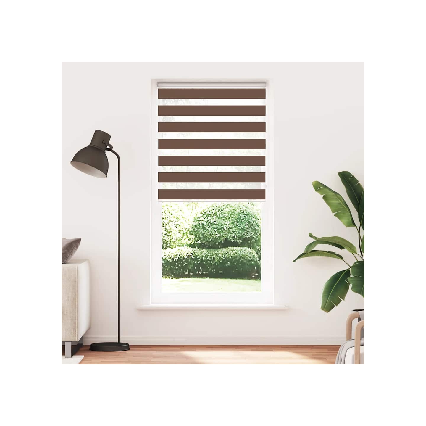 Store zèbre marron 100x230 cm largeur du tissu 95,9cm polyester