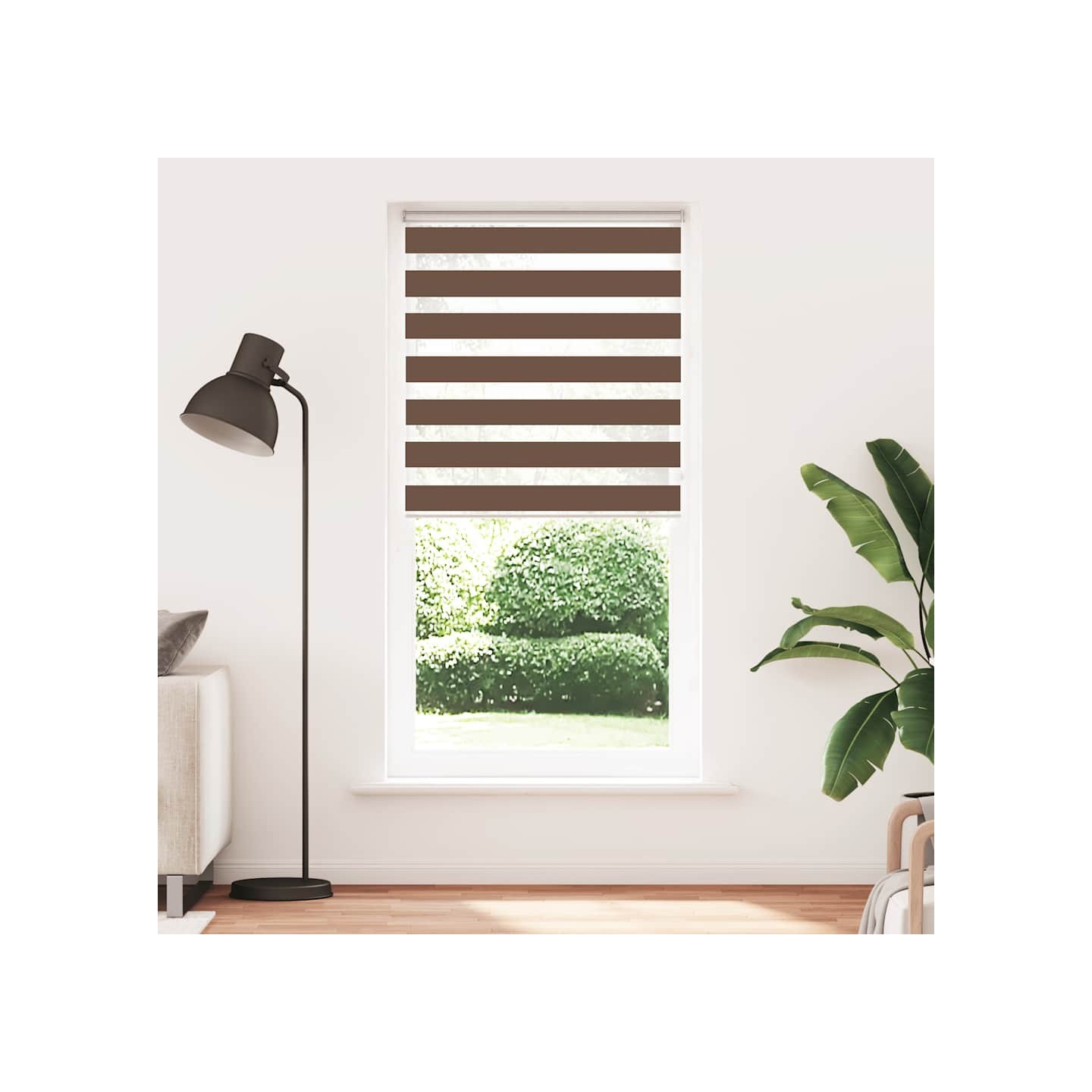 Store zèbre marron 115x230cm largeur du tissu 110,9cm polyester