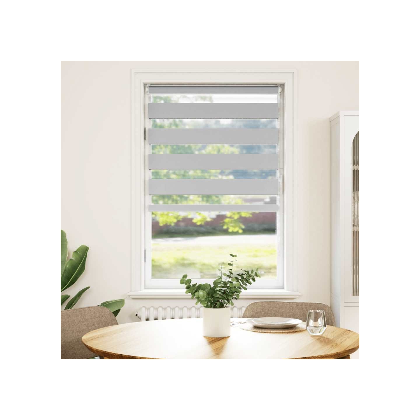 Store zèbre gris clair largeur du tissu 65,9 cm polyester