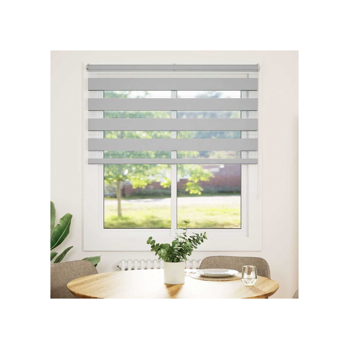 Store zèbre gris clair largeur du tissu 115,9 cm polyester