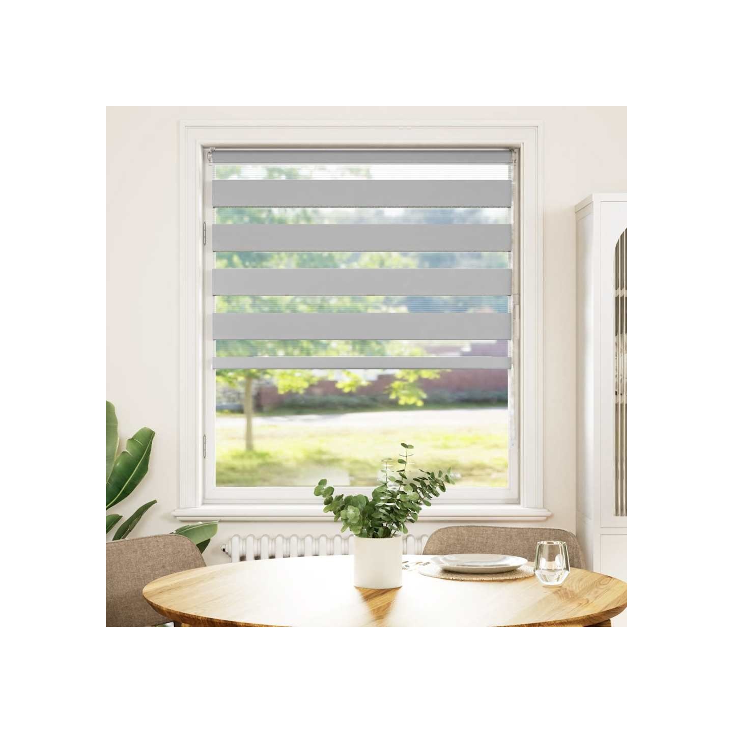 Store zèbre gris clair largeur du tissu 95,9 cm polyester