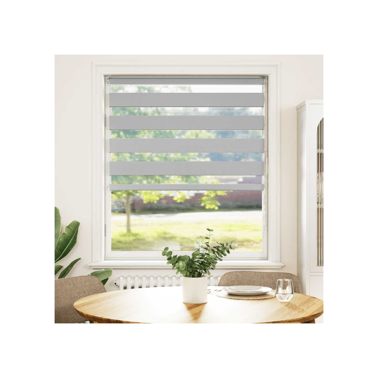 Store zèbre gris clair largeur du tissu 110,9 cm polyester