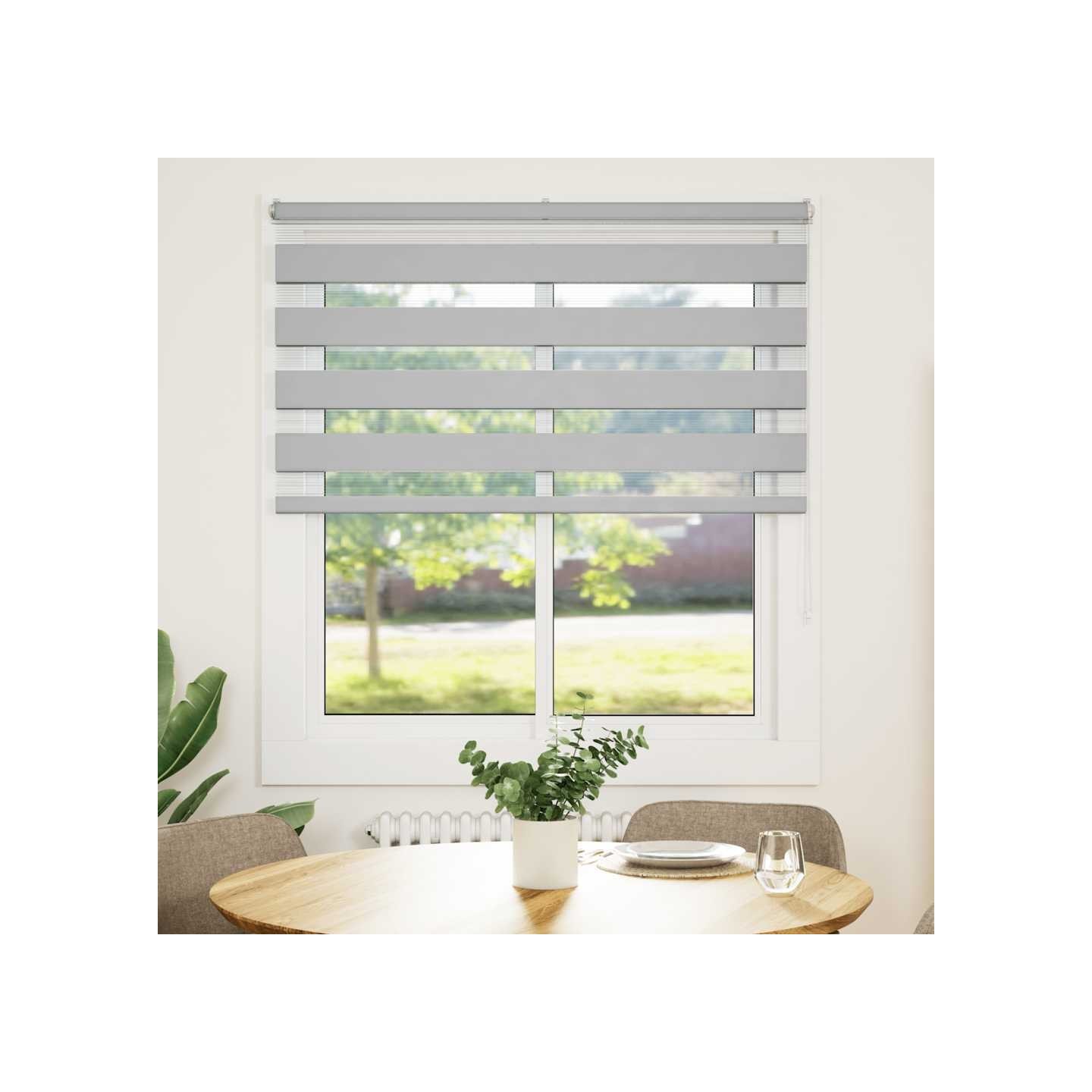 Store zèbre gris clair largeur du tissu 115,9 cm polyester