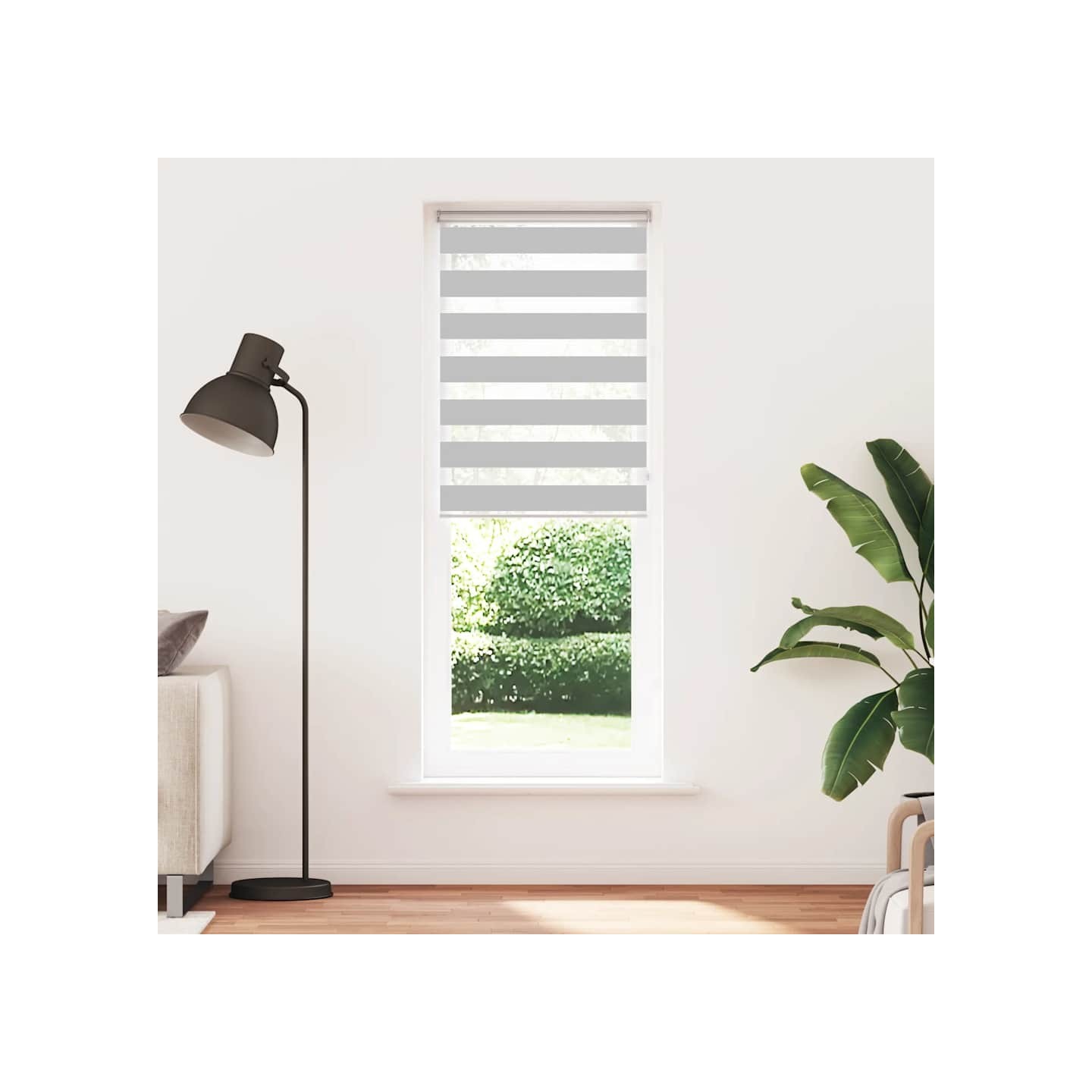 Store zèbre gris clair largeur du tissu 65,9 cm polyester