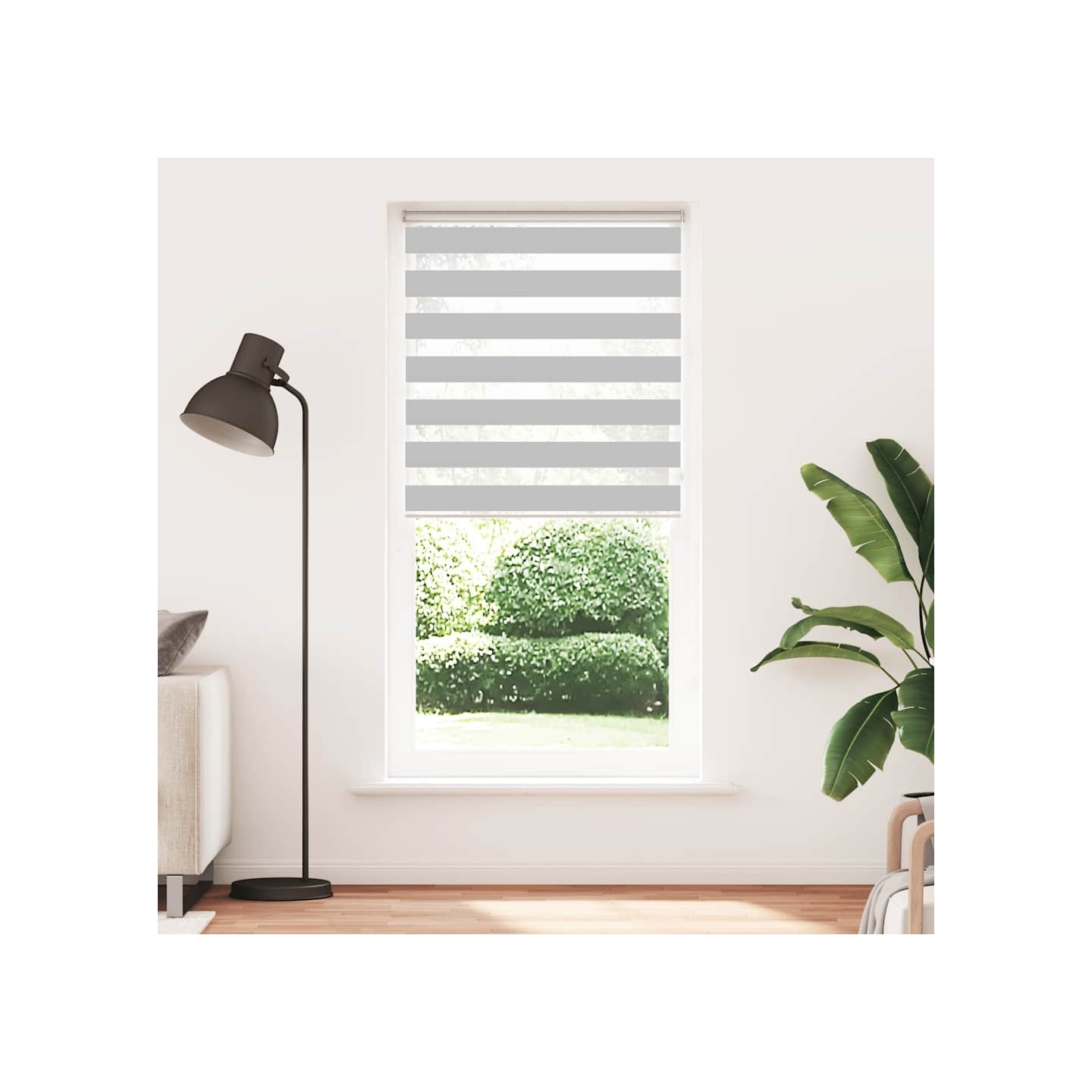Store zèbre gris clair largeur du tissu 95,9 cm polyester