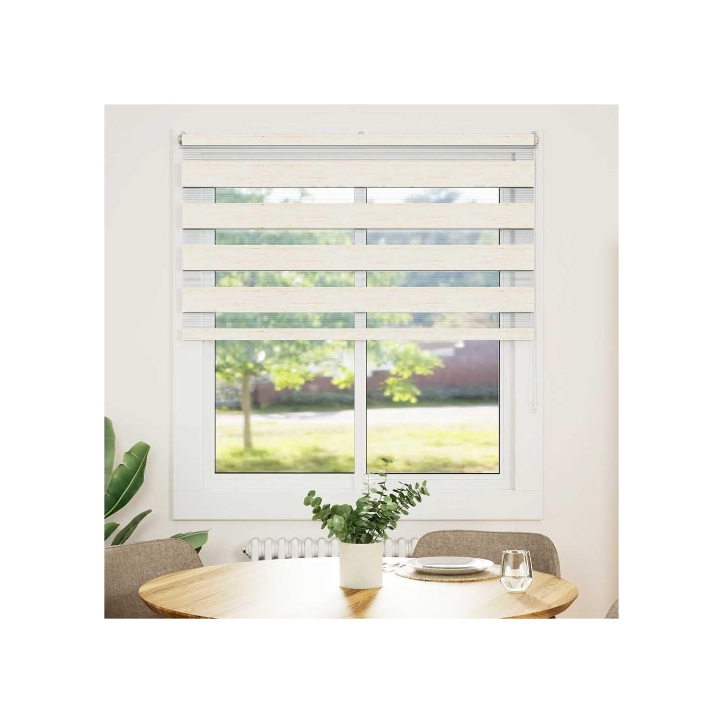 Store zèbre beige marbré largeur du tissu 115,9 cm polyester