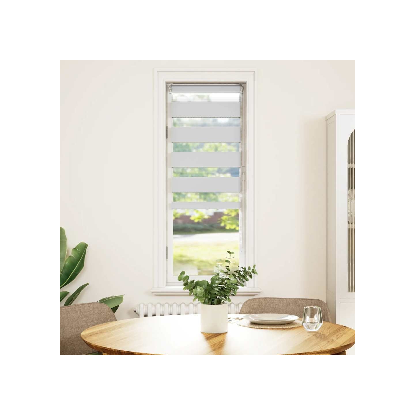 Store zèbre blanc 50x100 cm largeur du tissu 45,9 cm polyester