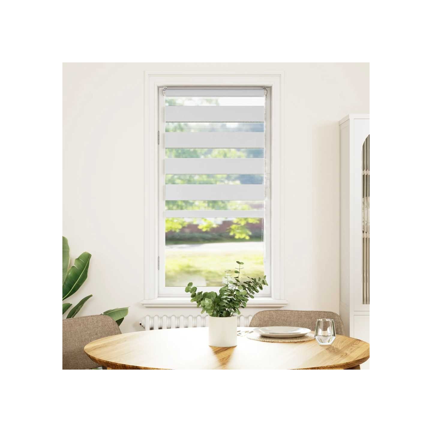 Store zèbre blanc 55x100 cm largeur du tissu 50,9 cm polyester