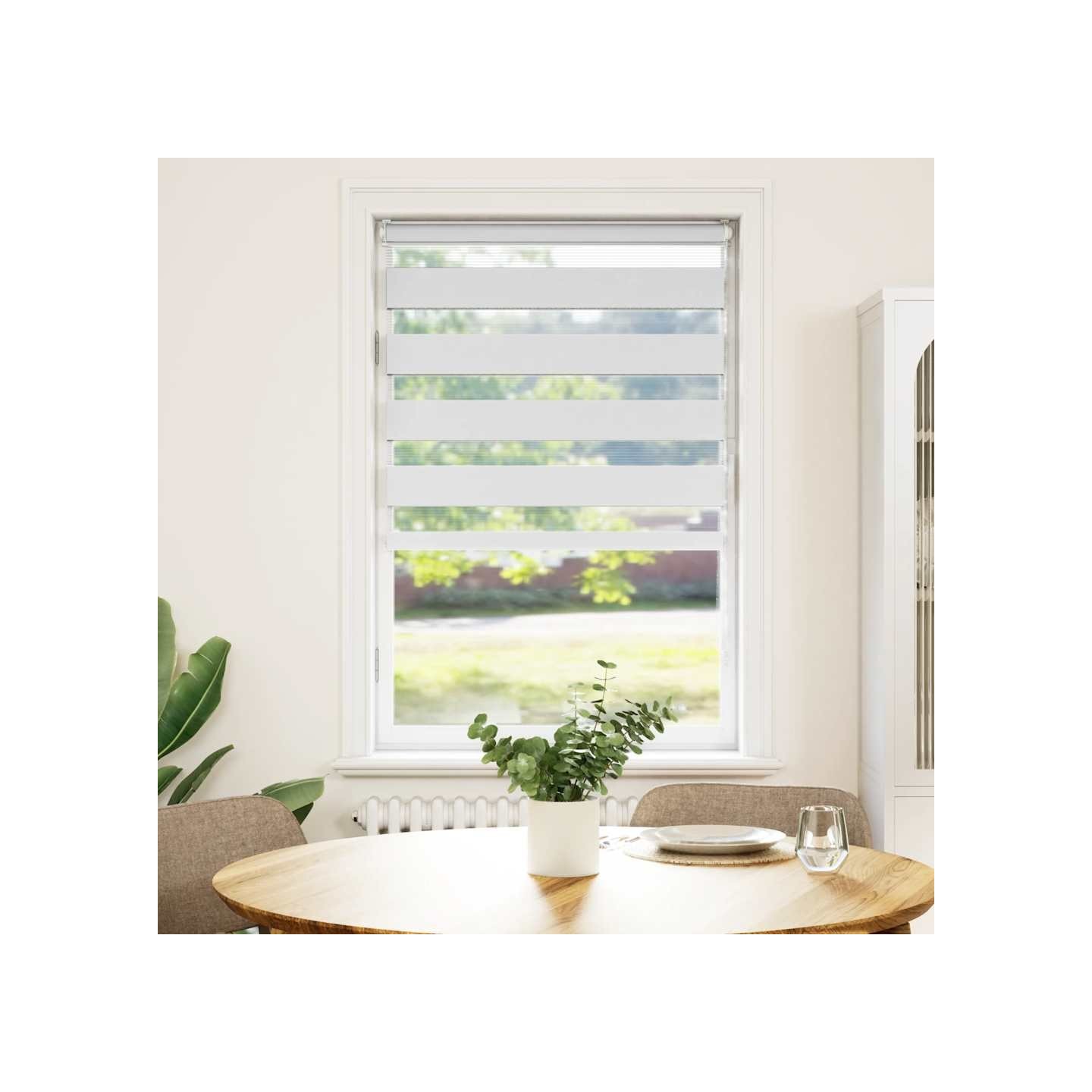 Store zèbre blanc 70x150 cm largeur du tissu 65,9 cm polyester
