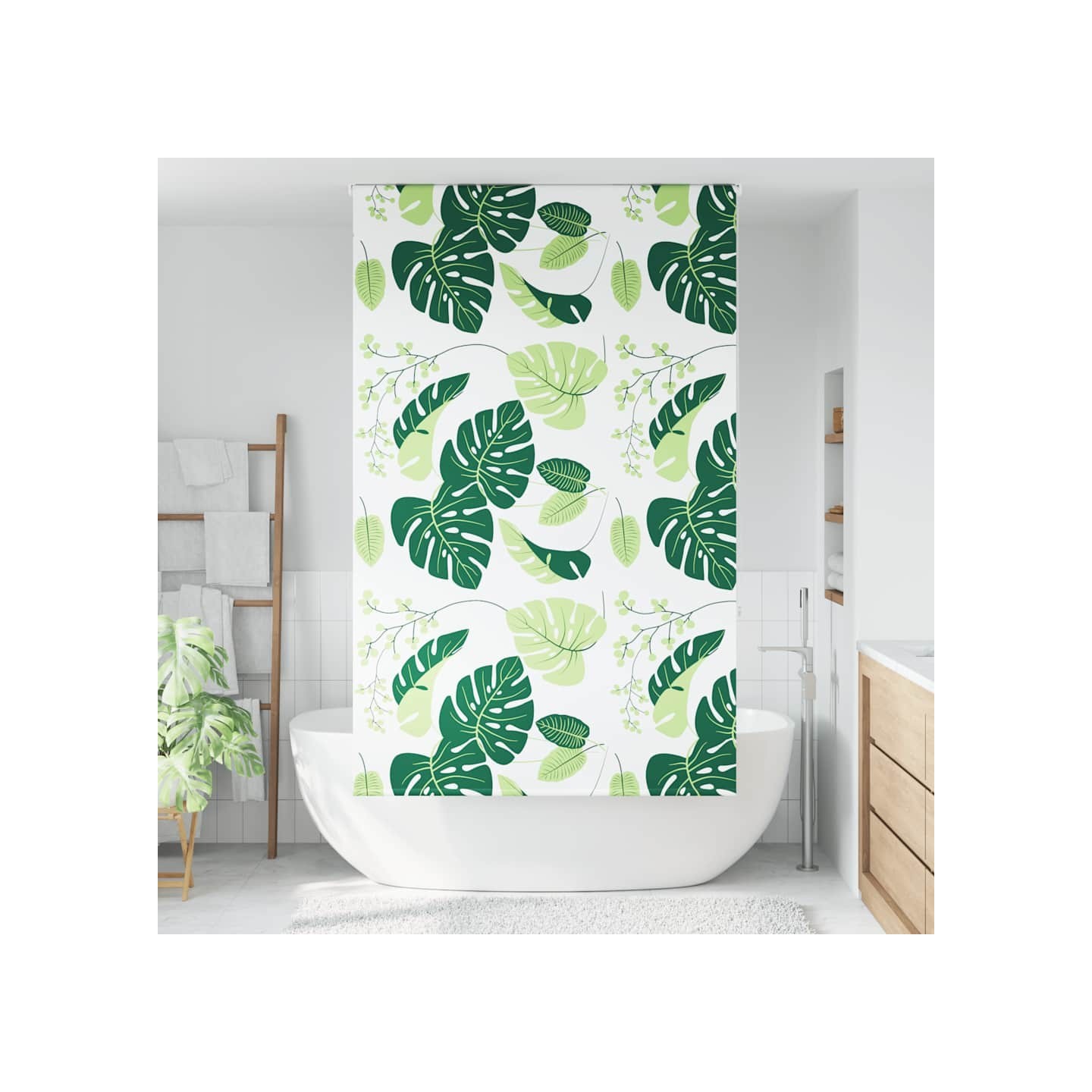 Store enrouleur de douche 140x240 cm largeur du tissu 136 cm