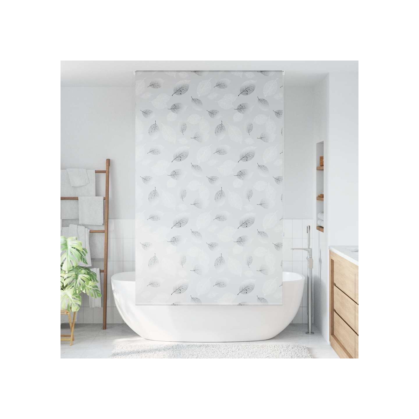 Store enrouleur de douche 130x240 cm largeur du tissu 126 cm