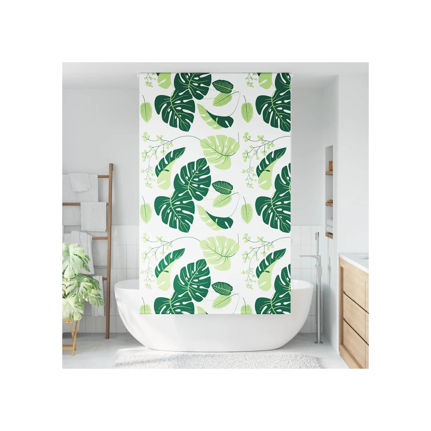 Store enrouleur de douche 130x240 cm largeur du tissu 126 cm
