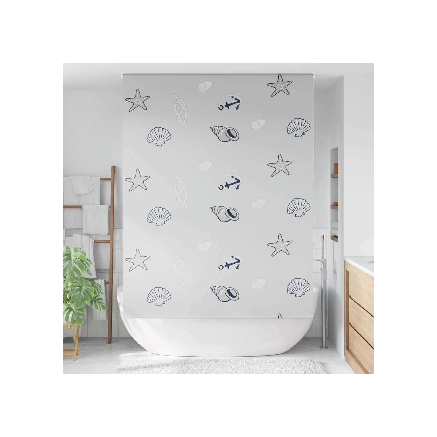 Store enrouleur de douche 150x240 cm largeur du tissu 146 cm
