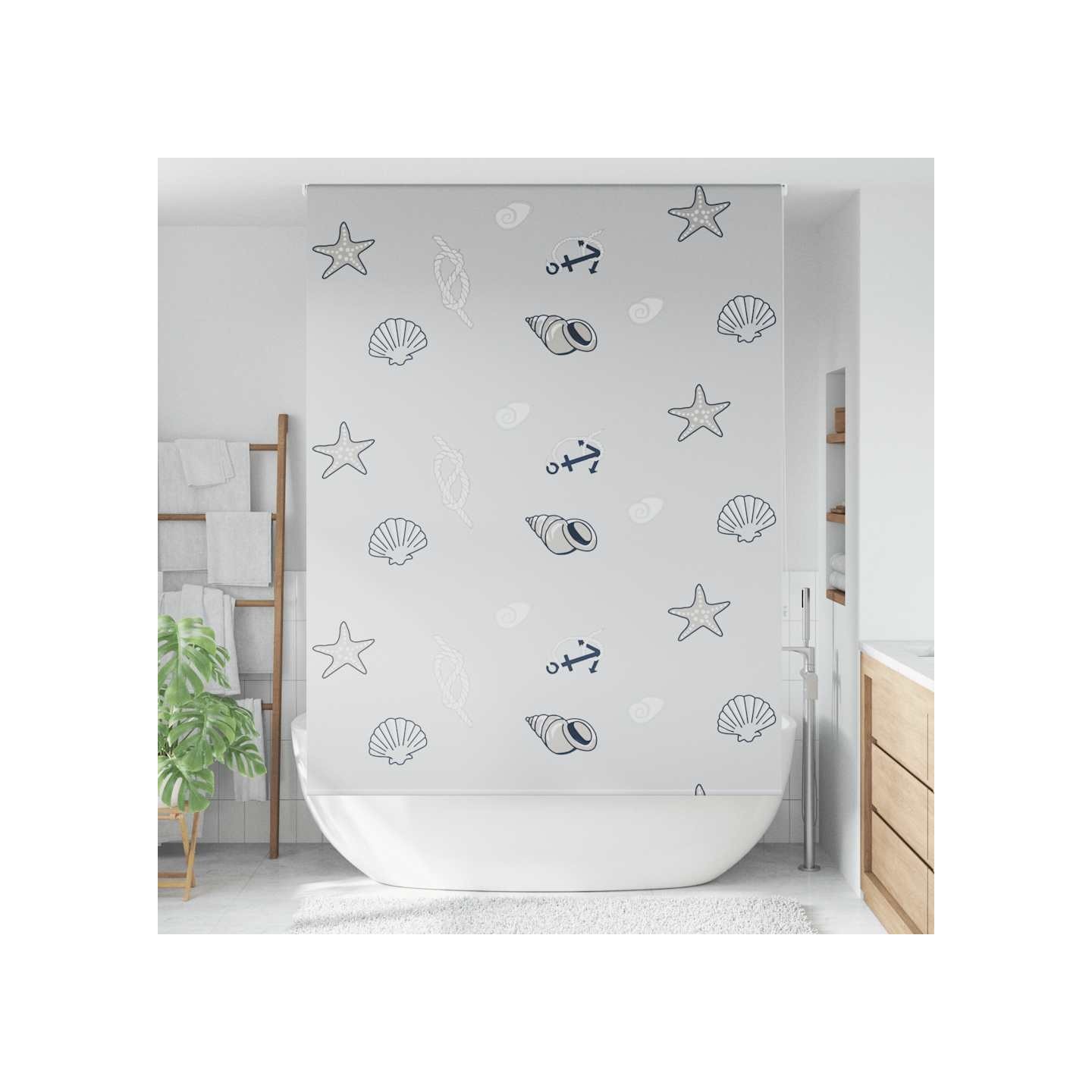 Store enrouleur de douche 160x240 cm largeur du tissu 156 cm