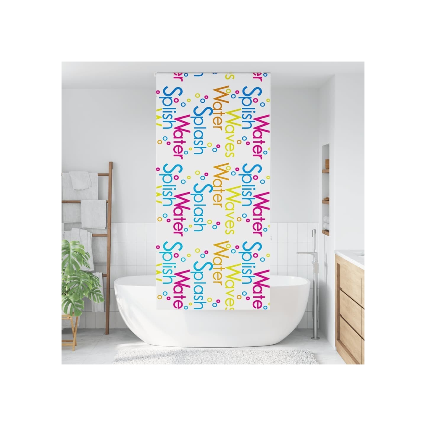 Store enrouleur de douche 110x240 cm largeur du tissu 106 cm