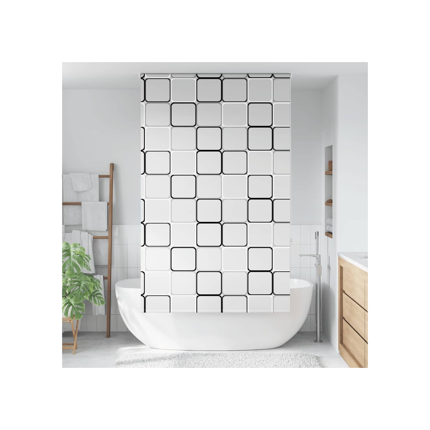 Store enrouleur de douche 120x240 cm largeur du tissu 116 cm