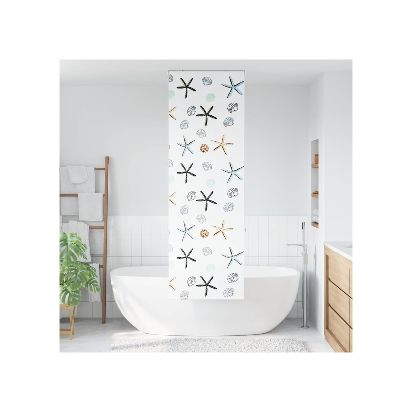 Store enrouleur de douche 80x240 cm largeur du tissu 76 cm