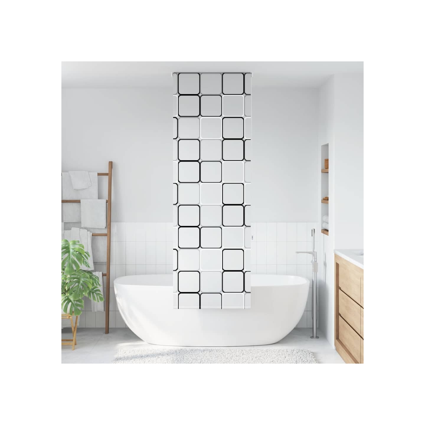 Store enrouleur de douche 80x240 cm largeur du tissu 76 cm
