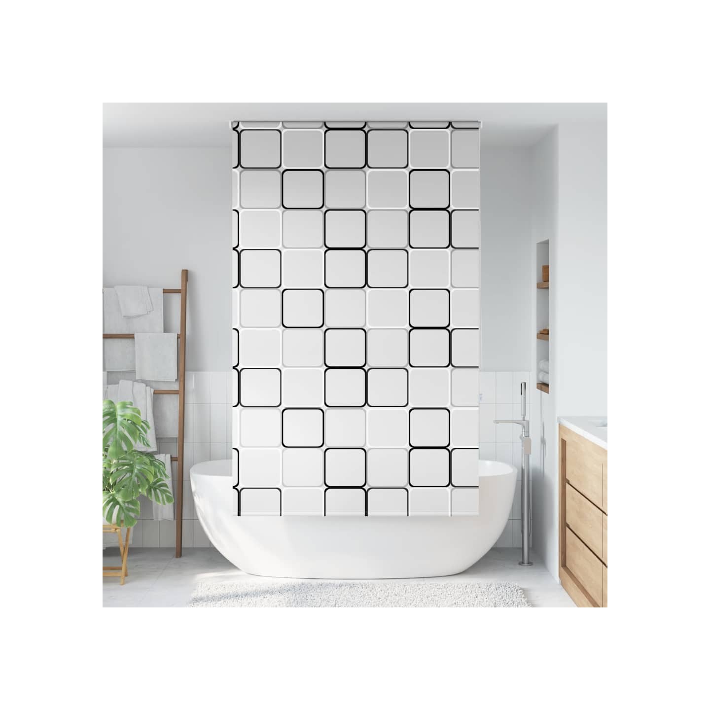 Store enrouleur de douche 130x240 cm largeur du tissu 126 cm
