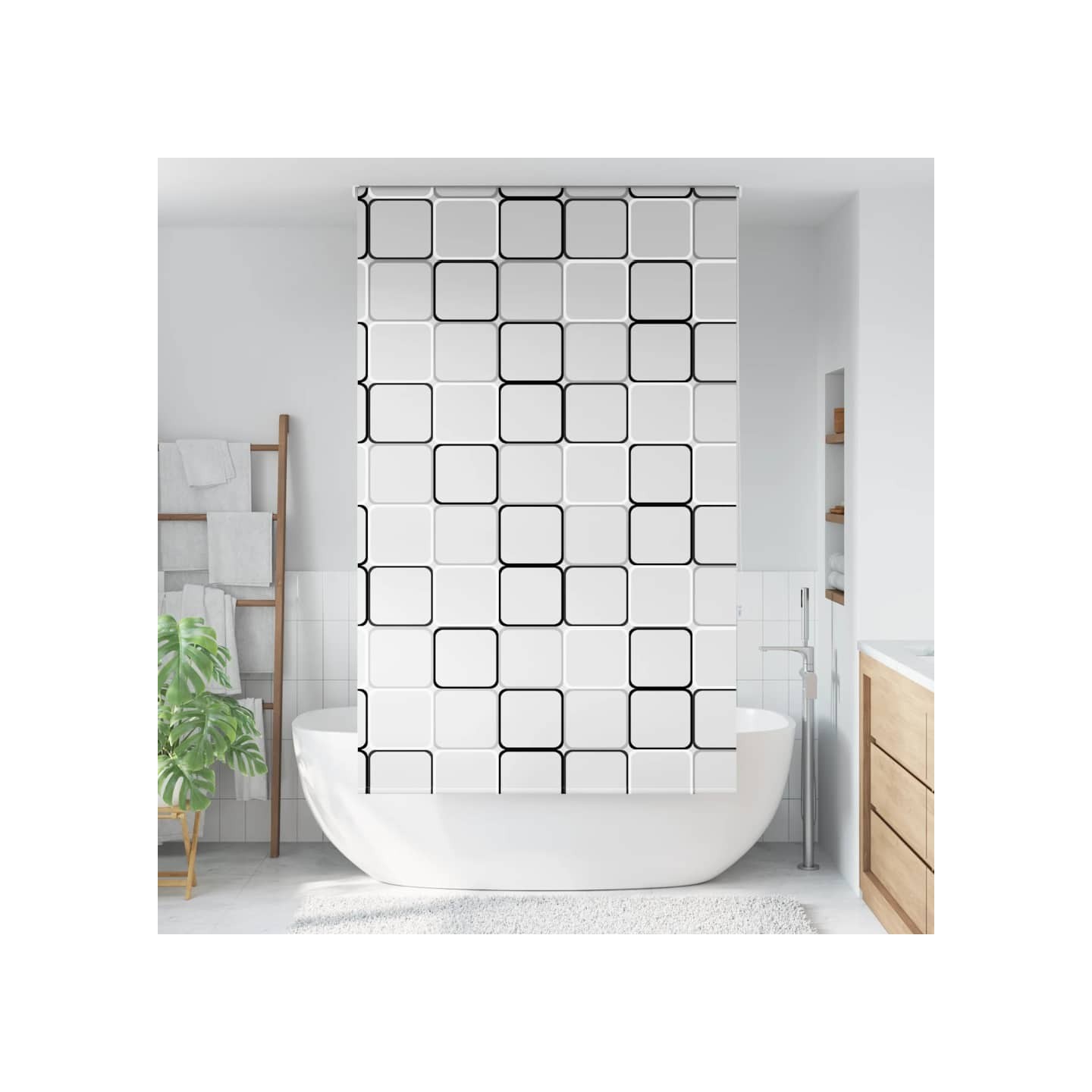 Store enrouleur de douche 140x240 cm largeur du tissu 136 cm