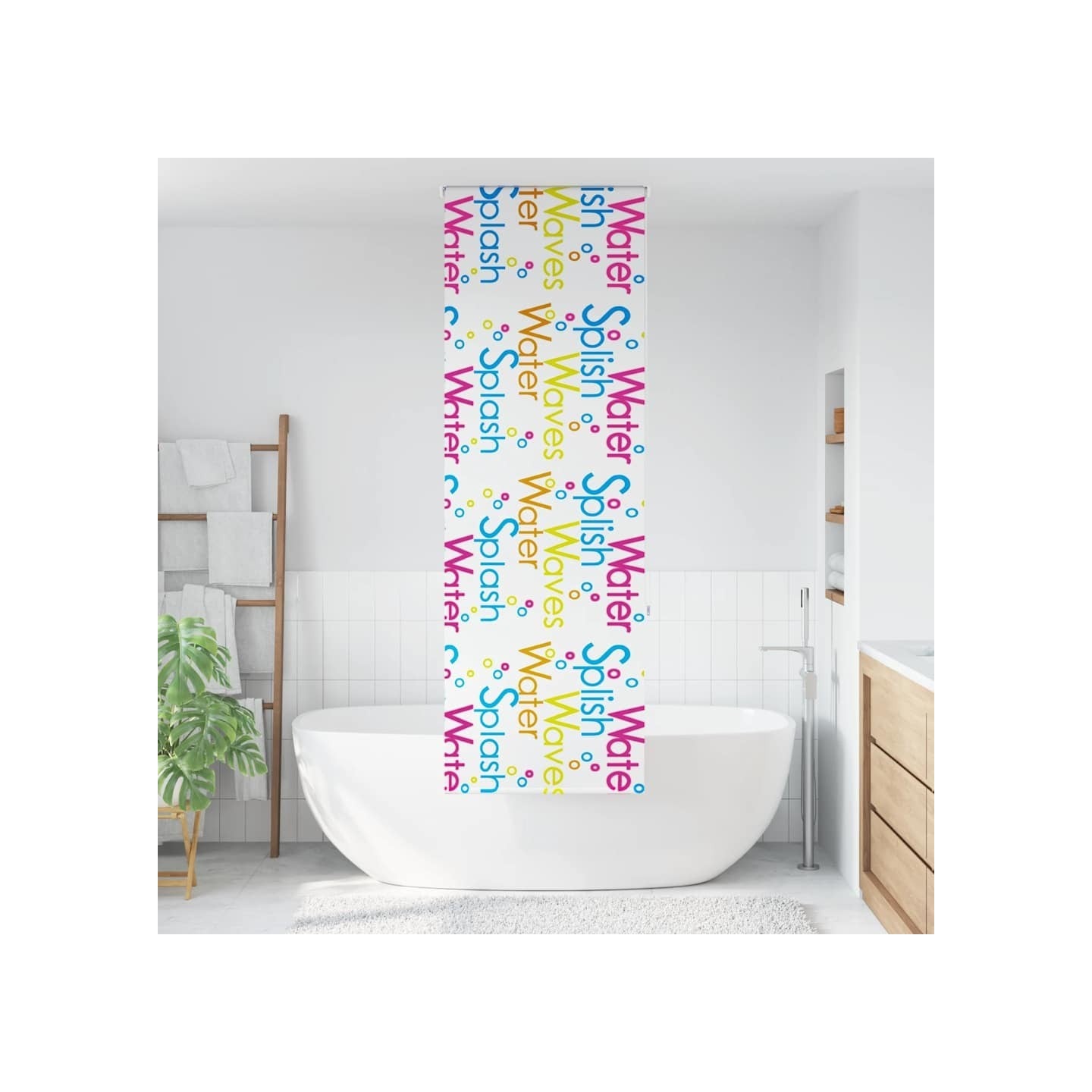 Store enrouleur de douche 80x240 cm largeur du tissu 76 cm
