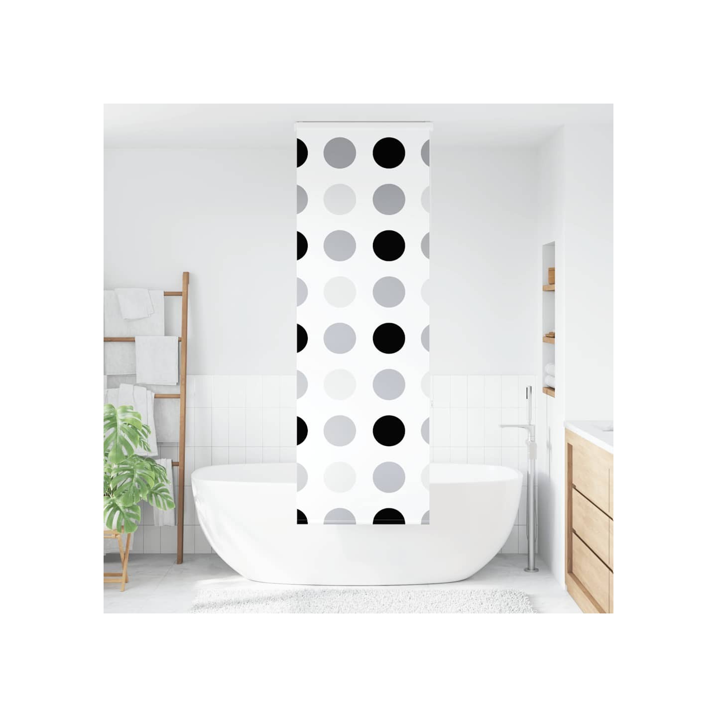 Store enrouleur de douche avec cassette largeur du tissu 56 cm