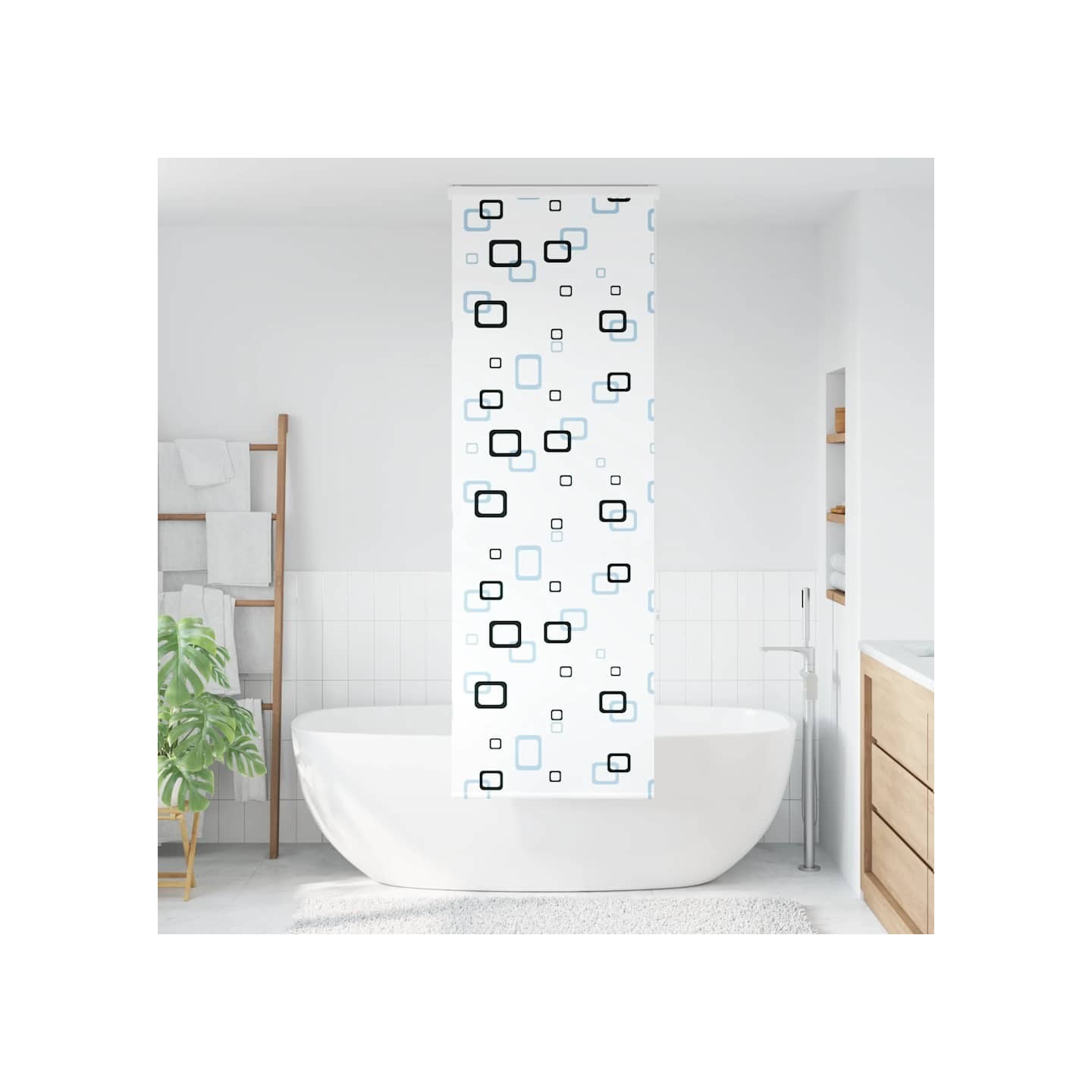 Store enrouleur de douche avec cassette largeur du tissu 76 cm