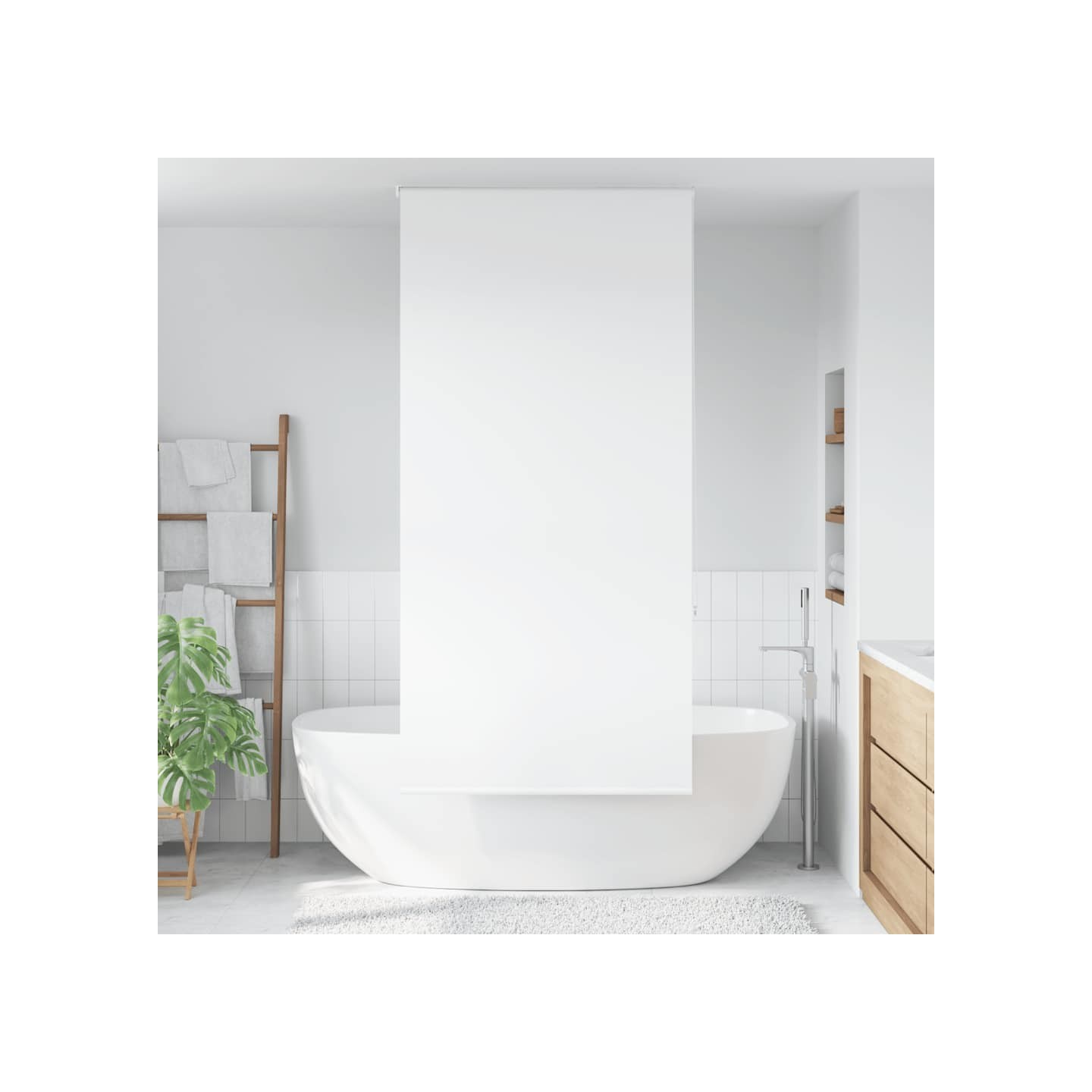 Store enrouleur de douche 100x240 cm largeur du tissu 96 cm