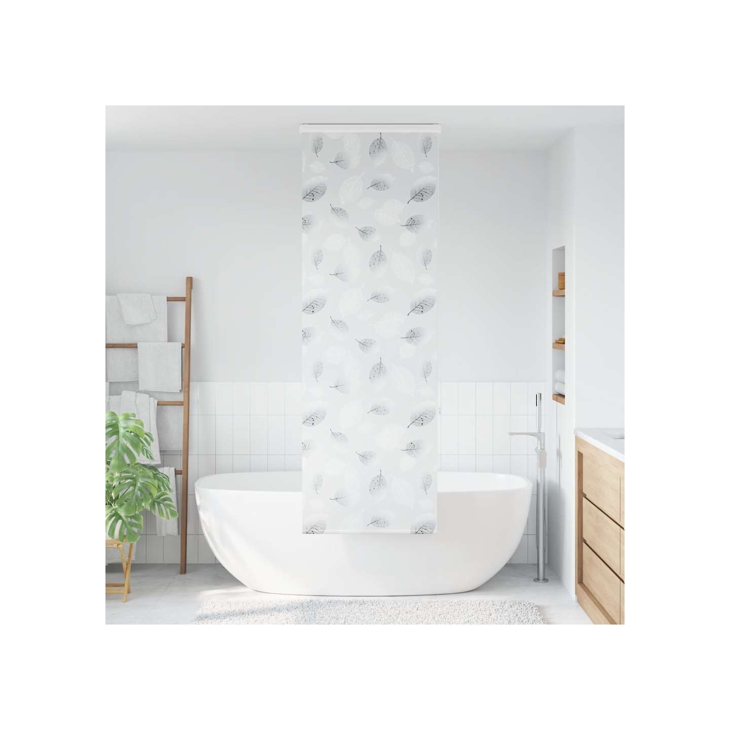 Store enrouleur de douche avec cassette largeur du tissu 76 cm