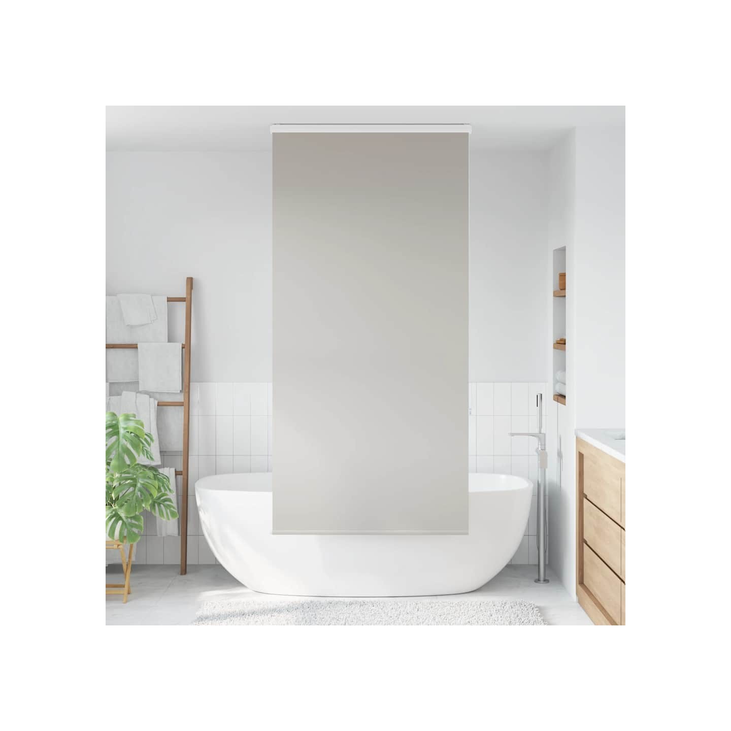 Store enrouleur de douche avec cassette largeur du tissu 86 cm