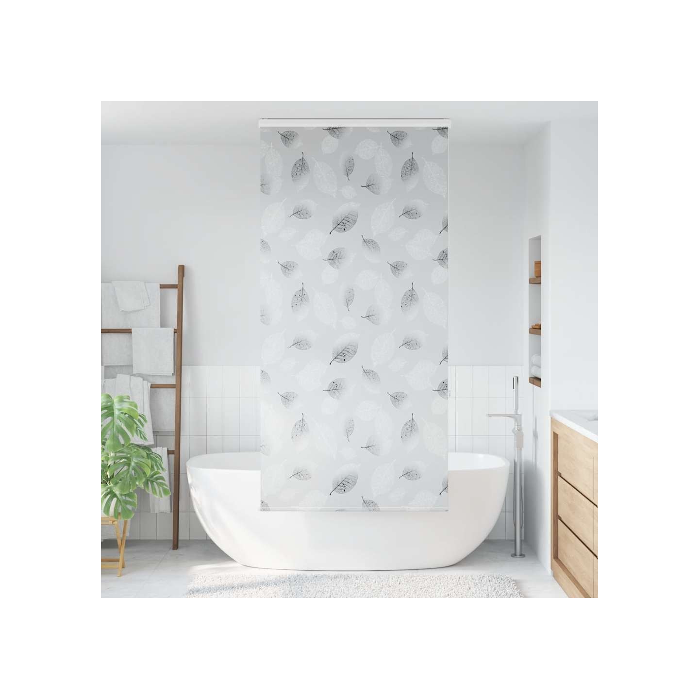 Store enrouleur de douche avec cassette largeur du tissu 96 cm