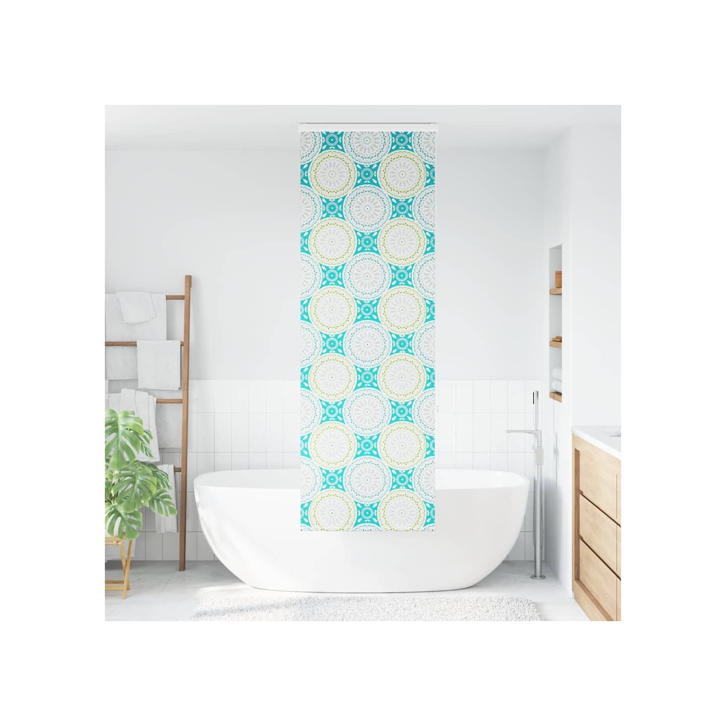 Store enrouleur de douche avec cassette largeur du tissu 76 cm