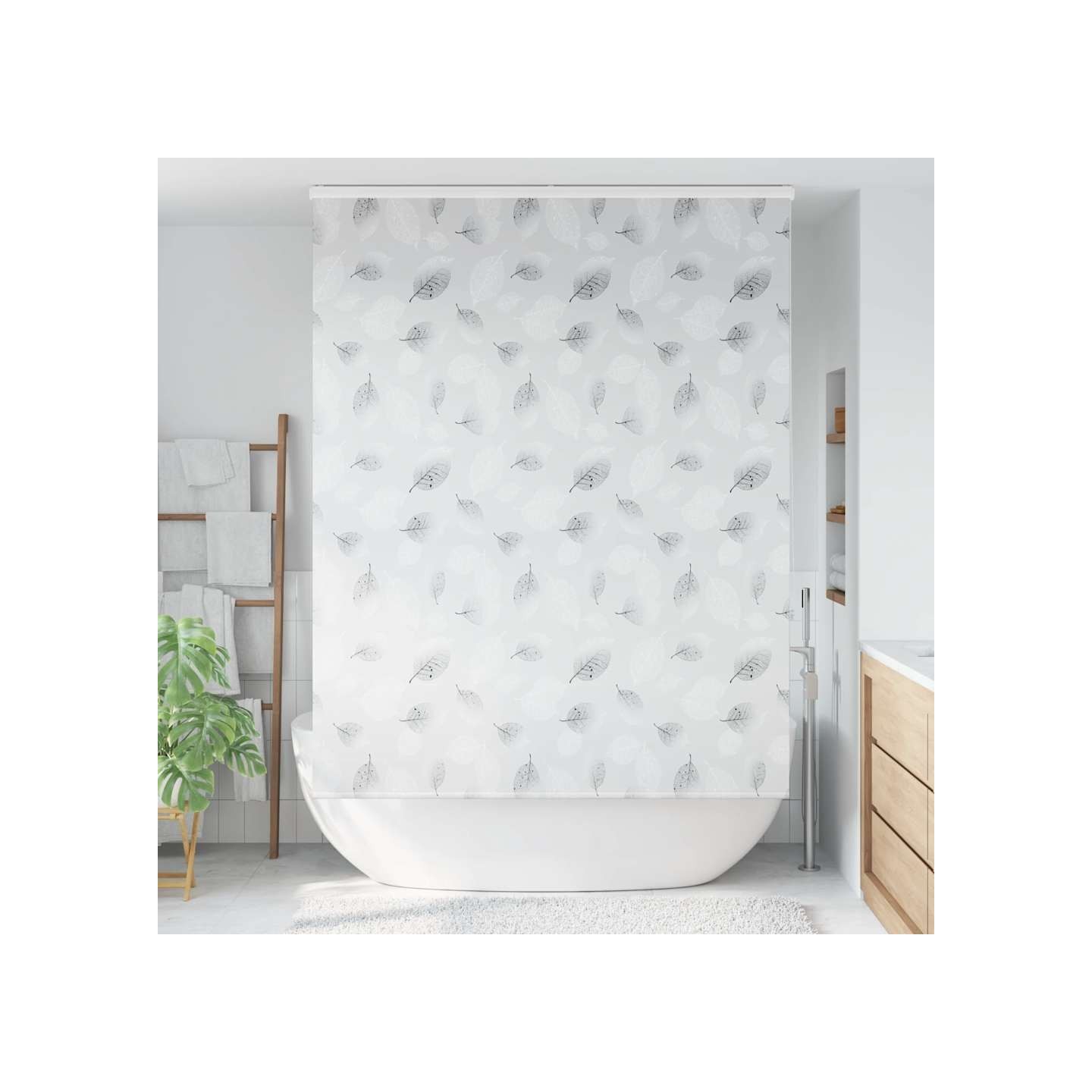 Store enrouleur de douche avec cassette largeur du tissu 146 cm