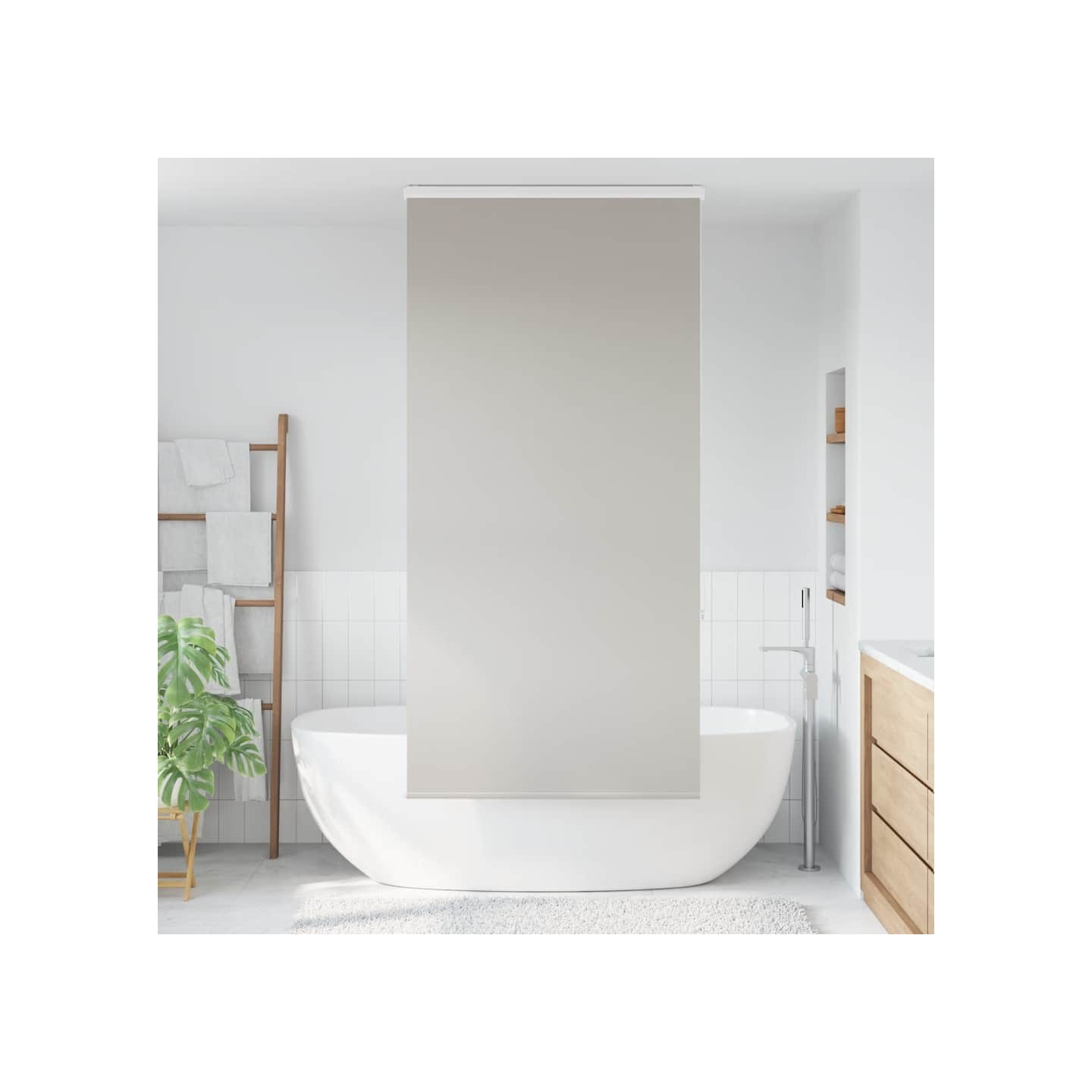 Store enrouleur de douche avec cassette largeur du tissu 106 cm