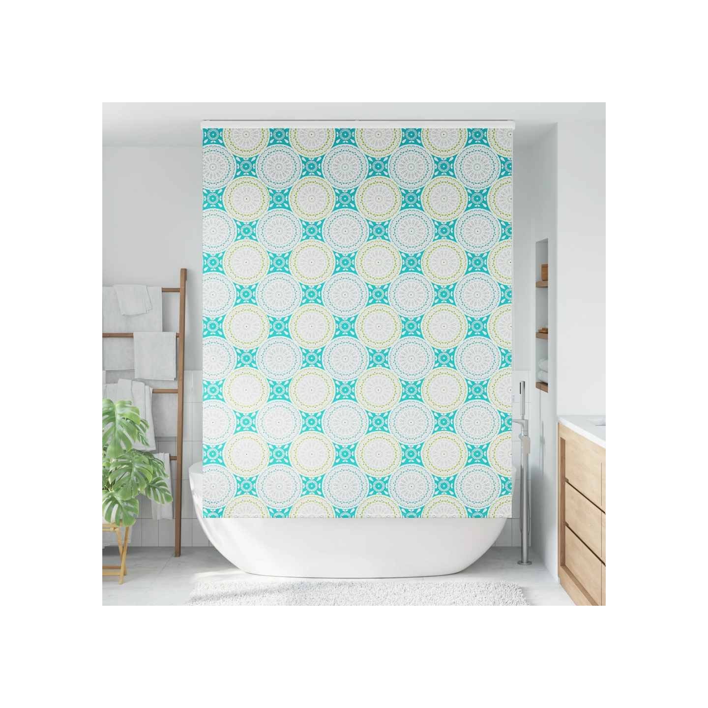 Store enrouleur de douche avec cassette largeur du tissu 146 cm