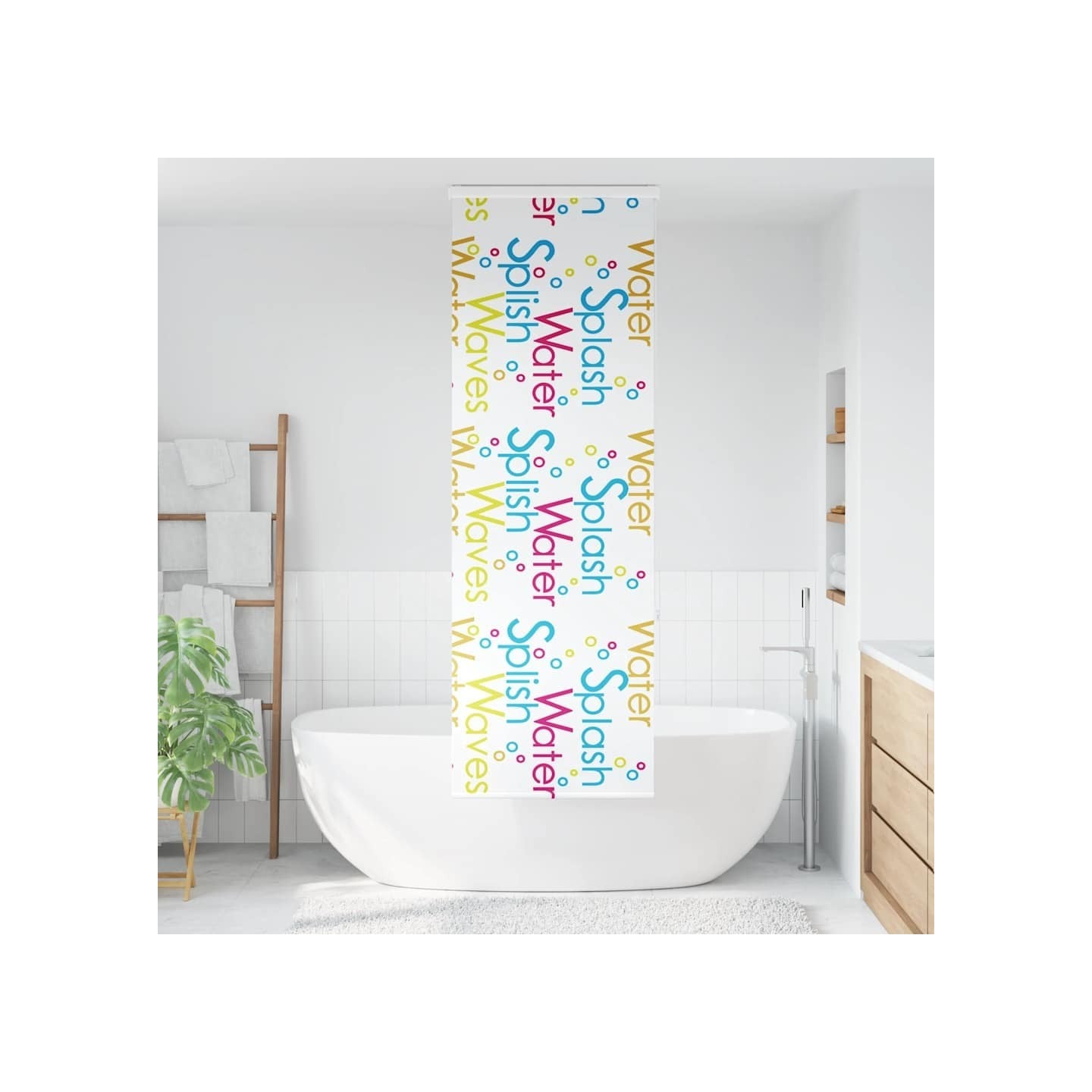 Store enrouleur de douche avec cassette largeur du tissu 66 cm