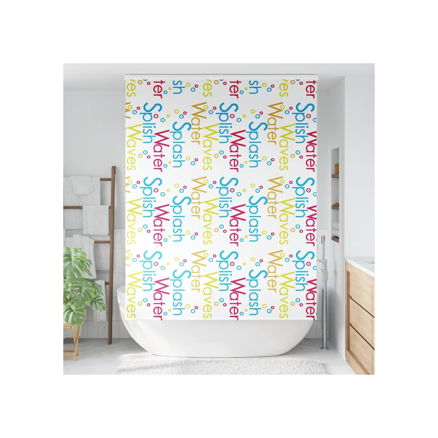 Store enrouleur de douche avec cassette largeur du tissu 146 cm