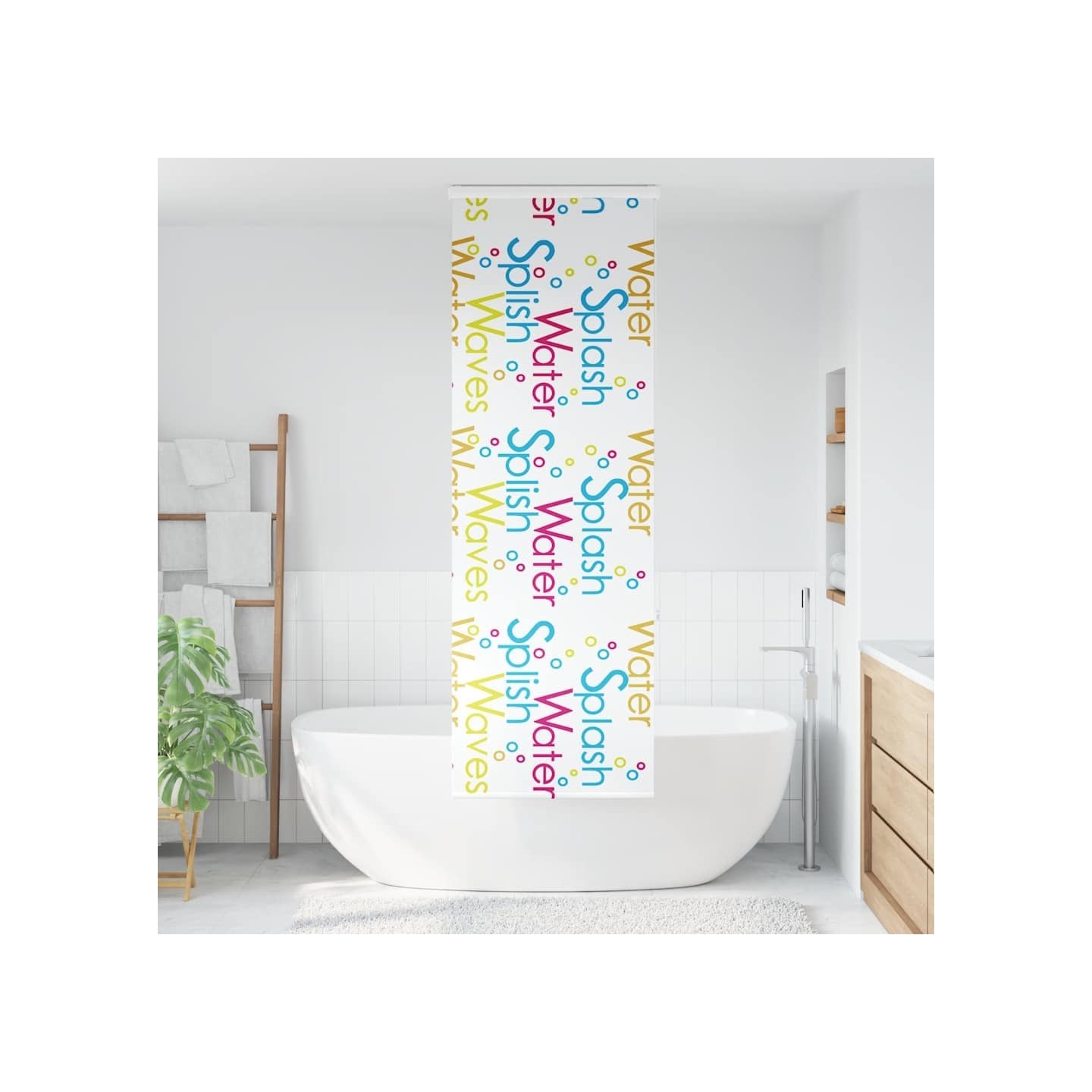 Store enrouleur de douche avec cassette largeur du tissu 76 cm