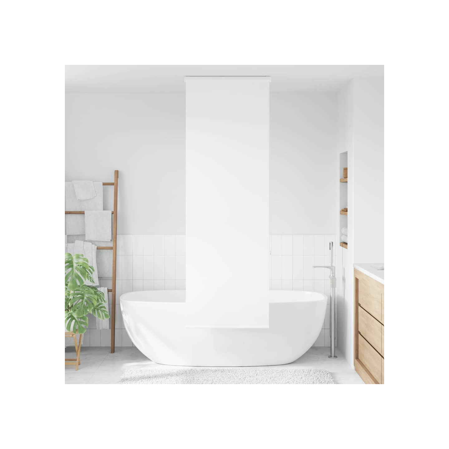 Store enrouleur de douche avec cassette largeur du tissu 56 cm
