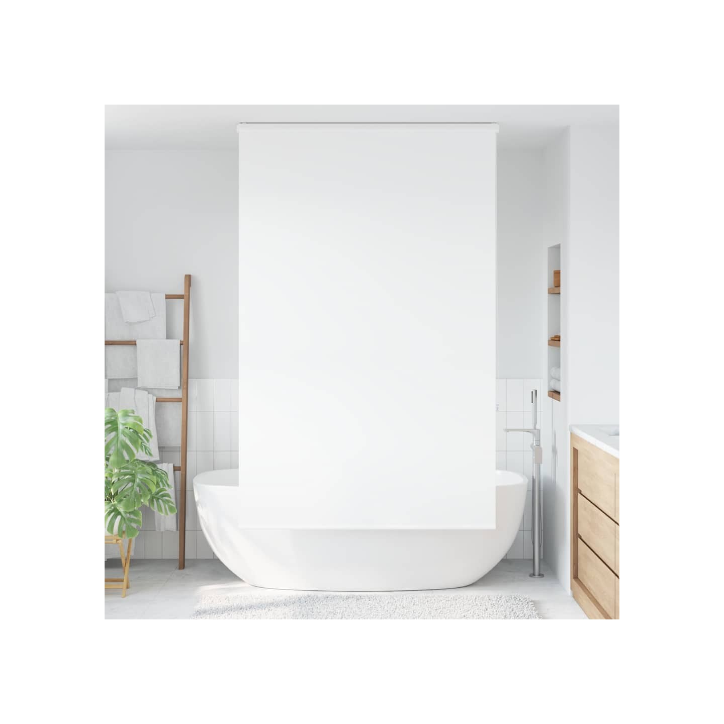 Store enrouleur de douche avec cassette largeur du tissu 116 cm