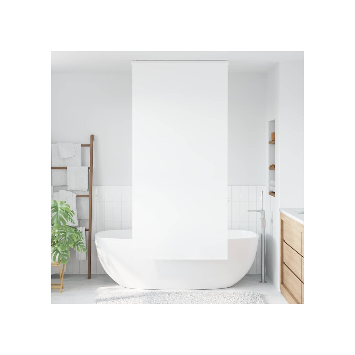 Store enrouleur de douche avec cassette largeur du tissu 86 cm