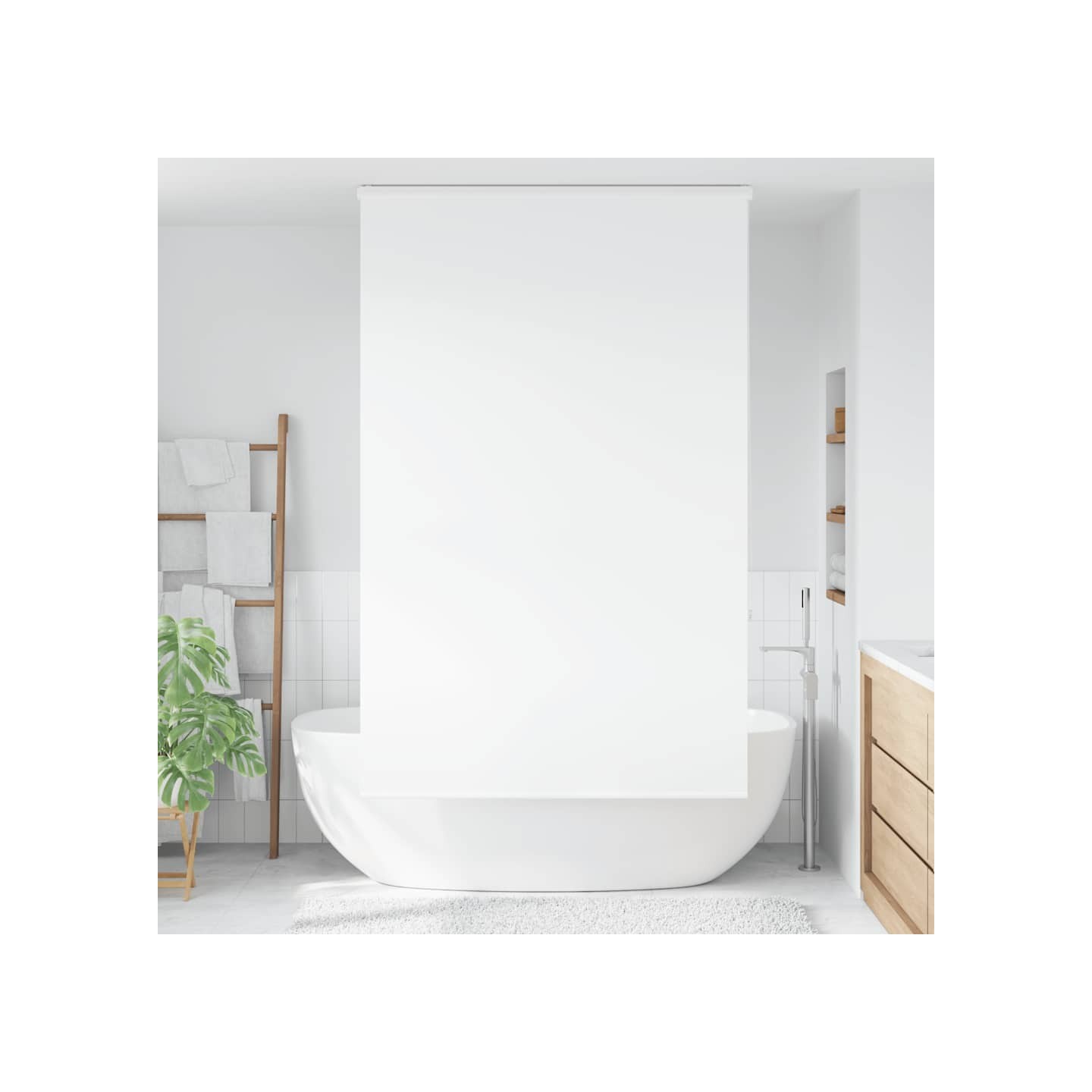 Store enrouleur de douche avec cassette largeur du tissu 136 cm
