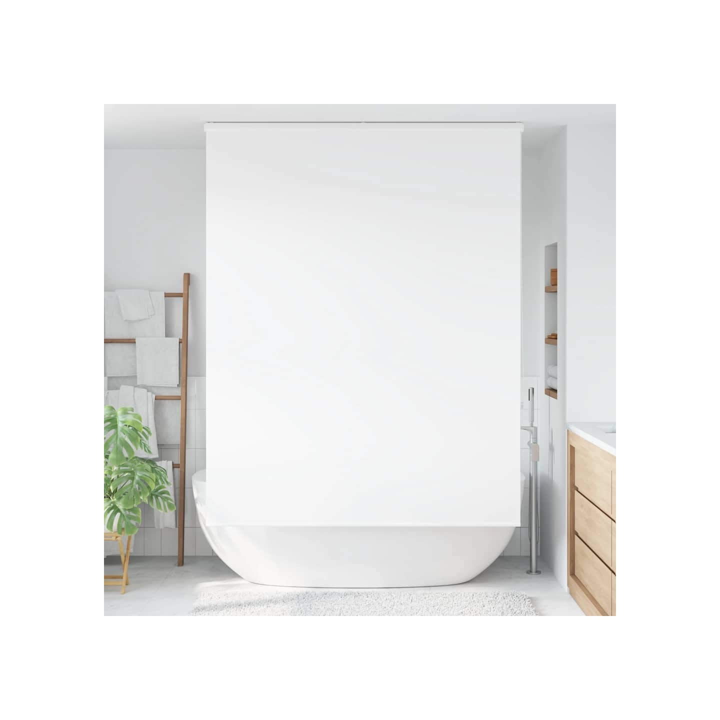 Store enrouleur de douche avec cassette largeur du tissu 146 cm