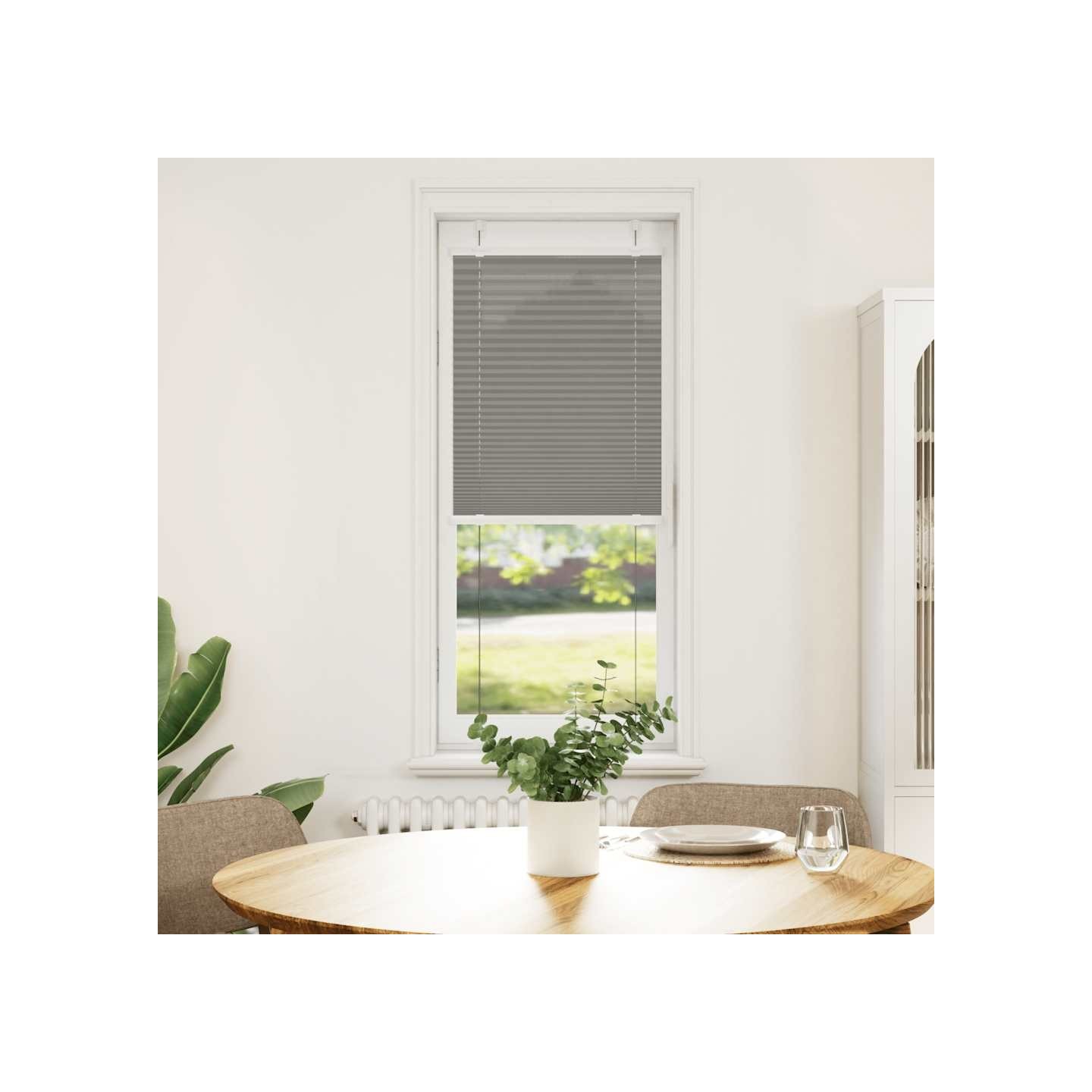 Store plissé anthracite 45x150 cm largeur du tissu 44,4 cm