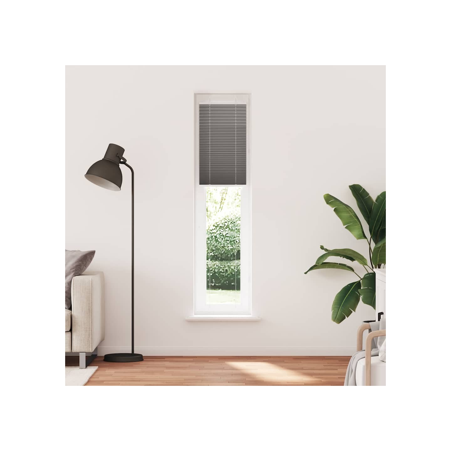 Store plissé anthracite 50x200 cm largeur du tissu 49,4 cm