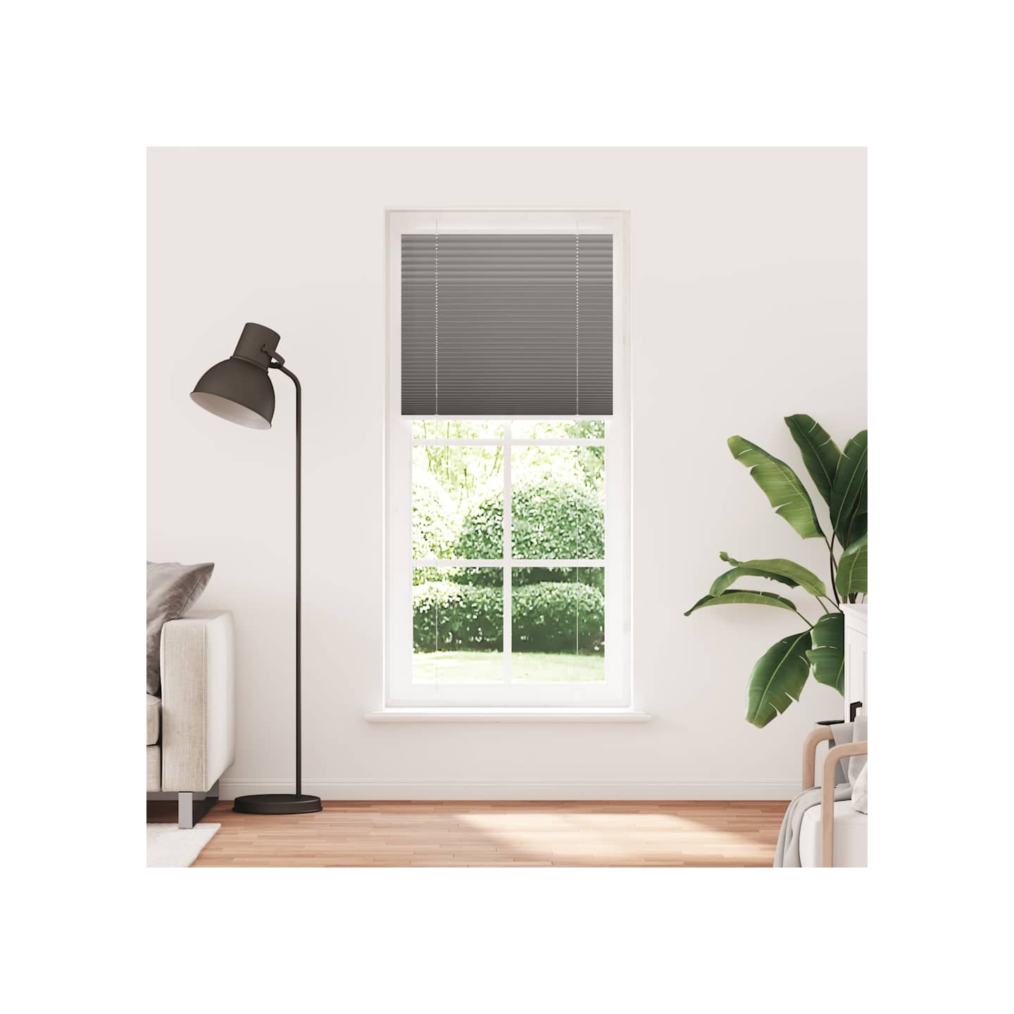 Store plissé anthracite 90x200 cm largeur du tissu 89,4 cm