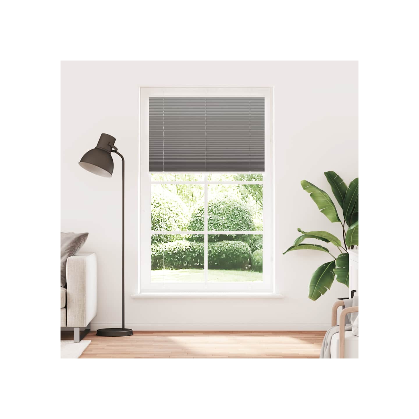 Store plissé anthracite 120x200 cm largeur du tissu 119,4 cm
