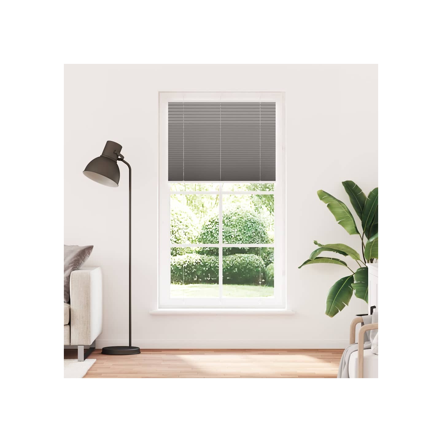 Store plissé anthracite 105x200 cm largeur du tissu 104,4 cm